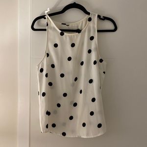 Polka dot sleeveless blouse